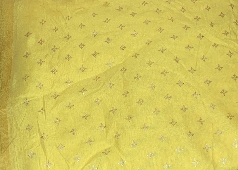 Chanderi Star Print Yellow Chanderi Star Print Yellow
