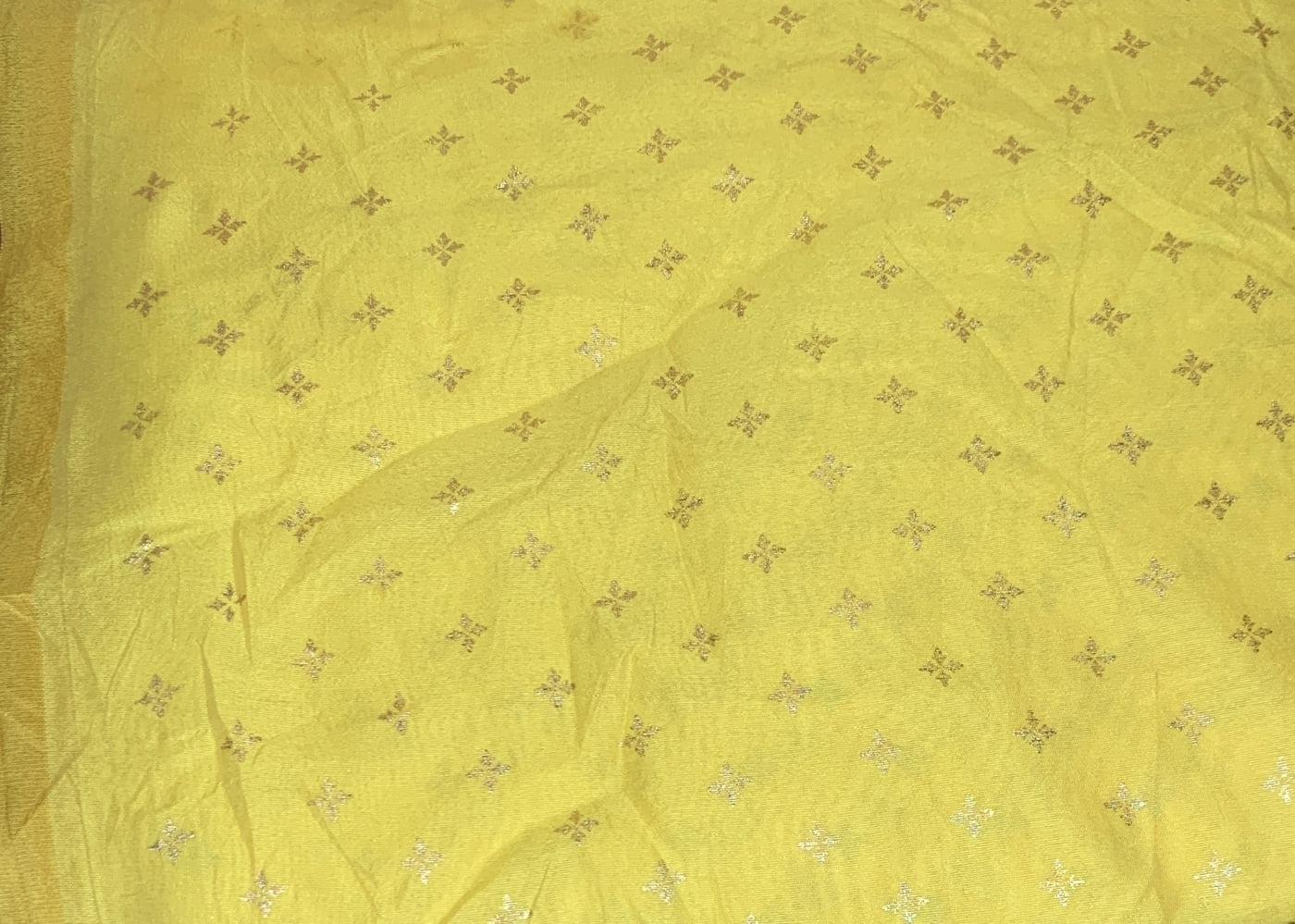 Chanderi Star Print Yellow
