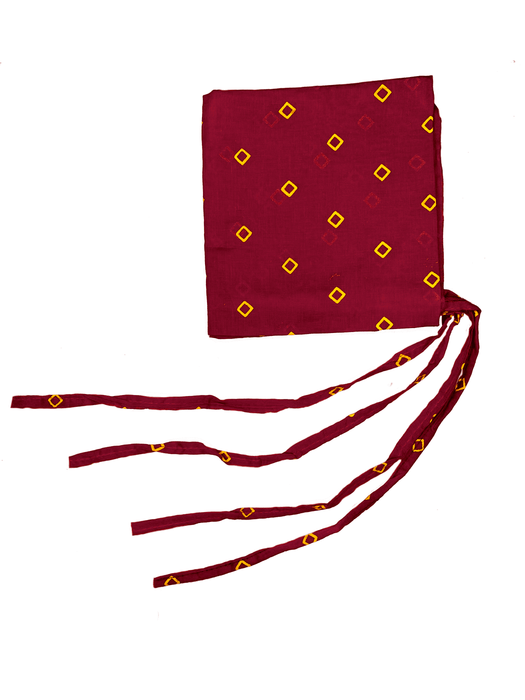 Printed Dori Patka dark brownish-red