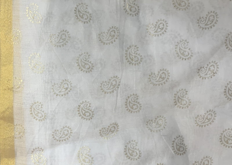 Chanderi Silk Print Turban White Chanderi Silk Print Turban White