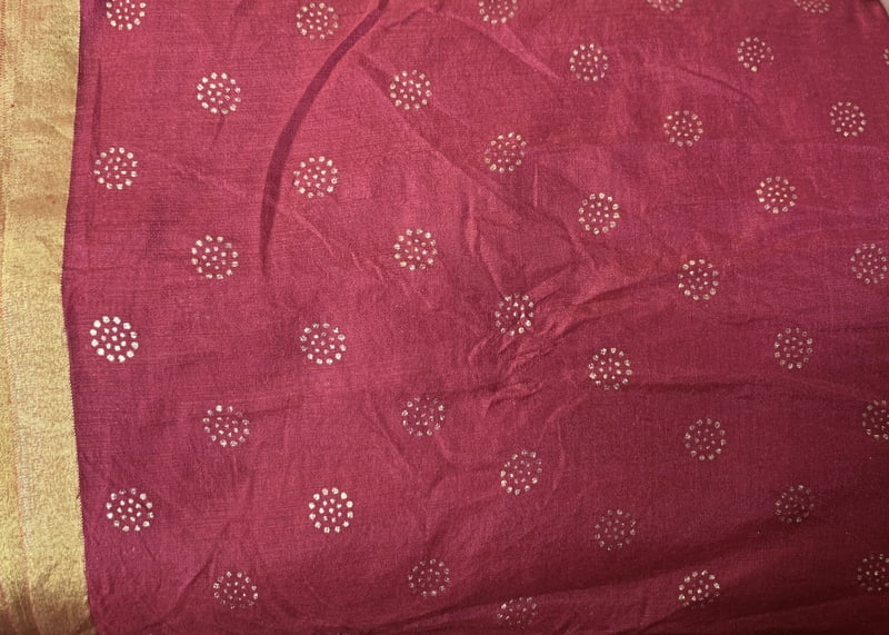 Chanderi Silk Print Turban Maroon Chanderi Silk Print Turban Maroon
