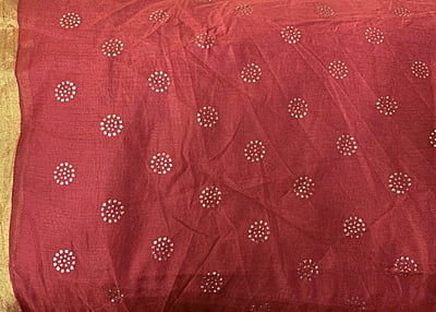 Chanderi Silk Print Turban Red