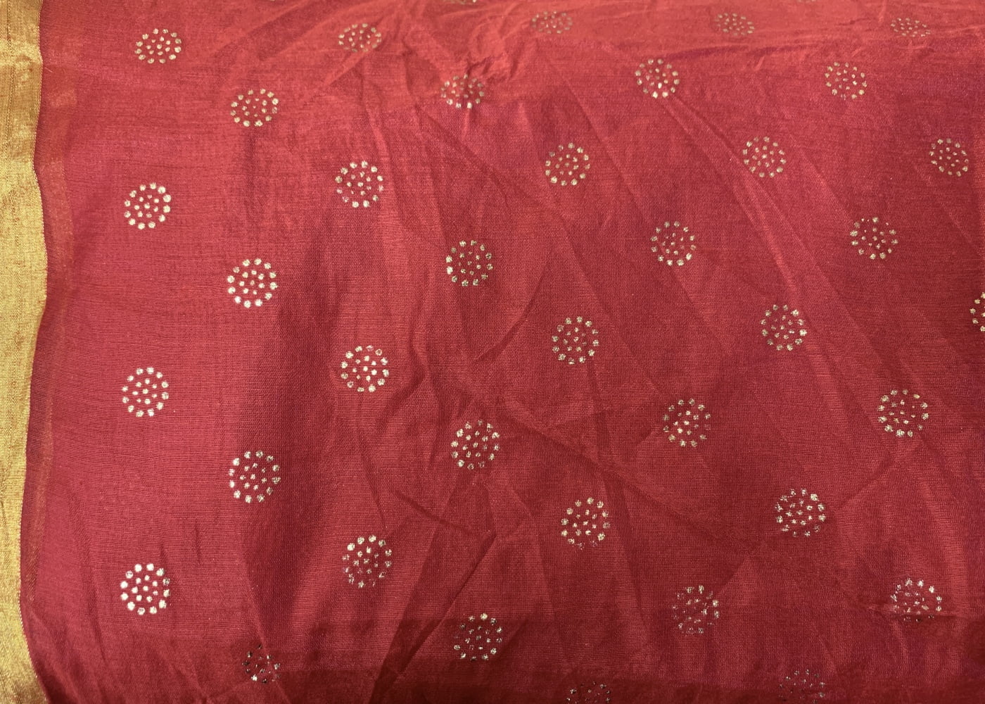 Chanderi Silk Print Turban Red