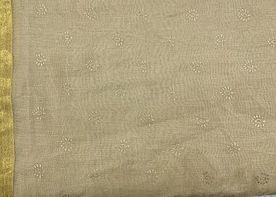 Chanderi Silk Print Turban Golden