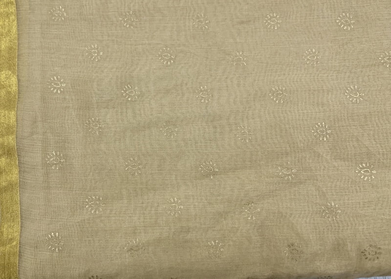 Chanderi Silk Print Turban Golden Chanderi Silk Print Turban Golden