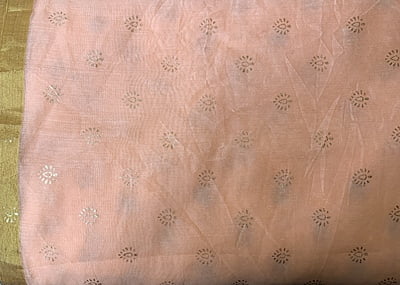 Chanderi Silk Print Turban B Peach