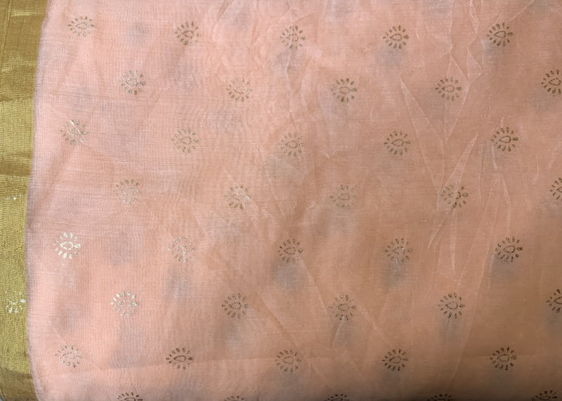 Chanderi Silk Print Turban B Peach Chanderi Silk Print Turban B Peach