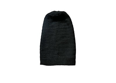 Fur  Beanie Cap Woollen Black