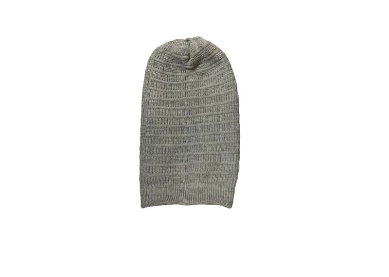 Fur  Beanie Cap Woolen Grey